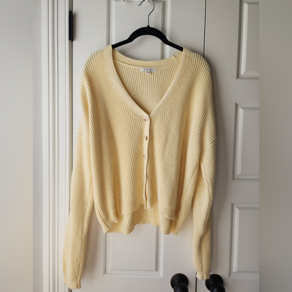 M Z Supply Yellow Knit Cardigan
